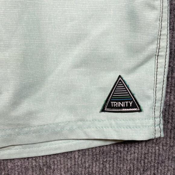 Trinity Board Shorts Men's 28 Green Colorblock Casual Unlined Drawstring Outdoor - Picture 2 of 10